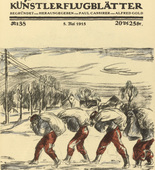 Wilhelm Wagner. Slow March in Zossen (Paradeschritt in Zossen) (in-text plate, p. 151) from the periodical Kriegszeit. Künstlerflugblätter, vol. 1, no. 38 (5 May 1915). 1915