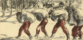 Wilhelm Wagner. Slow March in Zossen (Paradeschritt in Zossen) (in-text plate, p. 151) from the periodical Kriegszeit. Künstlerflugblätter, vol. 1, no. 38 (5 May 1915). 1915