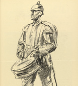 Max Liebermann. Infantry Drummer (Trommelnder Infanterist) (plate, p. 153) from the periodical Kriegszeit. Künstlerflugblätter, vol. 1, no. 38 (5 May 1915). 1915