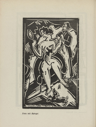 Bernhard Klein. Woman in the Mirror (Frau im Spiegel) (plate, page 8) from the periodical Der schwarze Turm, vol. 1, no. 2 (Apr 1919). 1919