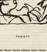 Vasily Kandinsky. Vignette next to "Bassoon" (Vignette bei "Fagott") (headpiece, folio 10) from Klänge (Sounds). (1913)
