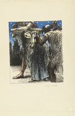 Lovis Corinth. Nocturnal Scene (Nächtliche Szene) for the illustrated book Das Hohe Lied (The Song of Songs). (1911)