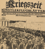 Max Liebermann. Entry of the Russians (Die Russen...marschieren) (in-text plate, p. 13) from the periodical Kriegszeit. Künstlerflugblätter, vol. 1, no. 4 (23 Sept 1914). 1914