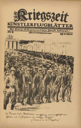 Max Liebermann. Entry of the Russians (Die Russen...marschieren) (in-text plate, p. 13) from the periodical Kriegszeit. Künstlerflugblätter, vol. 1, no. 4 (23 Sept 1914). 1914