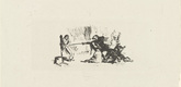 Max Slevogt. Benvenuto Punishes Paul and Katharine (Benvenuto bestraft Paul und Katharine) for the illustrated book Benvenuto Cellini. (1913, published 1914)