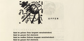 Vasily Kandinsky. Vignette next to "Open" (Vignette bei "Offen") (headpiece, folio 14) from Klänge (Sounds). (1913)