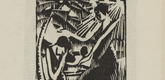 Walter O. Grimm. Annunciation (Verkündigung) (plate, number 2) from the periodical Der schwarze Turm, vol. 1, no. 1 (Feb 1919). 1919