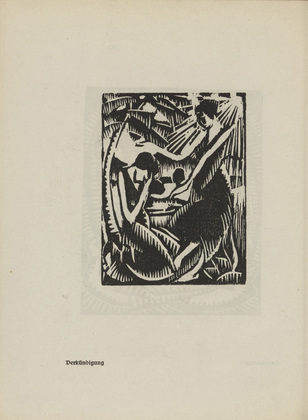 Walter O. Grimm. Annunciation (Verkündigung) (plate, number 2) from the periodical Der schwarze Turm, vol. 1, no. 1 (Feb 1919). 1919