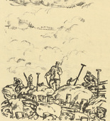 Erich Büttner. In the Sign of the Spade (Im Zeichen der Schippe) (plate, p. 162) from the periodical Kriegszeit. Künstlerflugblätter, vol. 1, no. 40 (27 May 1915). 1915