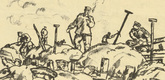 Erich Büttner. In the Sign of the Spade (Im Zeichen der Schippe) (plate, p. 162) from the periodical Kriegszeit. Künstlerflugblätter, vol. 1, no. 40 (27 May 1915). 1915