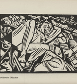 Georg Tappert. Sleeping Girl (Schlafendes Mädchen) (plate, page 8) from the periodical Der schwarze Turm, vol. 1, no. 3 (July 1919). 1919
