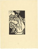 Ernst Ludwig Kirchner. The Canoness in the Lake (Das Stiftsfräulein im See) from the illustrated book  Das Stiftsfräulein und der Tod (The Canoness and Death). (1912, published 1913)