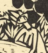 Ernst Ludwig Kirchner. The Canoness in the Lake (Das Stiftsfräulein im See) from the illustrated book  Das Stiftsfräulein und der Tod (The Canoness and Death). (1912, published 1913)