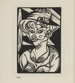 Georg Tappert. Head (Kopf) (plate, page 10) from the periodical Der schwarze Turm, vol. 1, no. 3 (July 1919). 1919