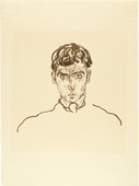 Egon Schiele. Portrait of Paris von Gütersloh (Bildnis Paris von Gütersloh) from The Graphic Work of Egon Schiele (Das Graphische Werk von Egon Schiele). (1918, published 1922)