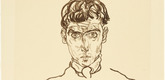 Egon Schiele. Portrait of Paris von Gütersloh (Bildnis Paris von Gütersloh) from The Graphic Work of Egon Schiele (Das Graphische Werk von Egon Schiele). (1918, published 1922)