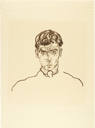 Egon Schiele. Portrait of Paris von Gütersloh (Bildnis Paris von Gütersloh) from The Graphic Work of Egon Schiele (Das Graphische Werk von Egon Schiele). (1918, published 1922)