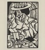 Georg Tappert. In the Café (Im Café) (plate, page 12) from the periodical Der schwarze Turm, vol. 1, no. 3 (July 1919). 1919