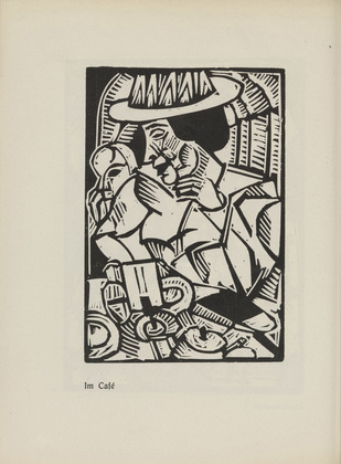 Georg Tappert. In the Café (Im Café) (plate, page 12) from the periodical Der schwarze Turm, vol. 1, no. 3 (July 1919). 1919