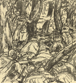 Erich Büttner. In the Argonne Forest (Im Argonner Wald) (plate, p. 168) from the periodical Kriegszeit. Künstlerflugblätter, vol. 1, no. 42 (2 June 1915). 1915