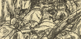 Erich Büttner. In the Argonne Forest (Im Argonner Wald) (plate, p. 168) from the periodical Kriegszeit. Künstlerflugblätter, vol. 1, no. 42 (2 June 1915). 1915