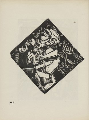 Karl Jacob Hirsch. Plate (number 2) from the periodical Der schwarze Turm, vol. 1, no. 4 (July 1919). 1919