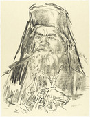 Oskar Kokoschka. His Beatitude Benedictos I Greek Orthodox Patriarch of Jerusalem (plate 3) from Jerusalem Faces. (1973-1974, executed 1973)