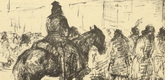 Hans Meid. Street Watch (Straßenwache) (headpiece, p. 170) from the periodical Kriegszeit. Künstlerflugblätter, vol. 1, no. 42 (2 June 1915). 1915