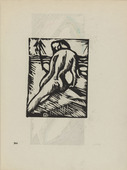 Walter O. Grimm. Nude (Akt) (plate, number 3) from the periodical Der schwarze Turm, vol. 1, no. 1 (Feb 1919). 1919