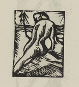 Walter O. Grimm. Nude (Akt) (plate, number 3) from the periodical Der schwarze Turm, vol. 1, no. 1 (Feb 1919). 1919