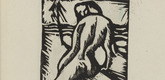 Walter O. Grimm. Nude (Akt) (plate, number 3) from the periodical Der schwarze Turm, vol. 1, no. 1 (Feb 1919). 1919