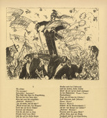 Hans Meid. From the Life of a Hero (Aus einem Heldenleben)  (headpiece, p. 173) from the periodical Kriegszeit. Künstlerflugblätter, vol. 1, no. 43 (9 June 1915). 1915
