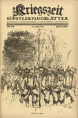 Fritz Rhein. Return in the Rain (Rückkehr im Regen) (in-text plate, p. 175) from the periodical Kriegszeit. Künstlerflugblätter, vol. 1, no. 44 (17 June 1915). 1915