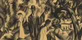 August Macke. Promenade on the Bridge (Spaziergang auf der Brücke). 1913