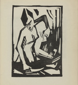 Ernst Ewerbeck. Untitled (Seated Nude) (plate, number 1) from the periodical Der schwarze Turm, vol. 1, no. 5 (Sept 1919). 1919
