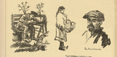 Friedrich Tischler. Sheet of Sketches from Menin (Skizzenblatt aus Menin) (plate, p. 176) from the periodical Kriegszeit. Künstlerflugblätter, vol. 1, no. 44 (17 June 1915). 1915