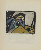 Ernst Ewerbeck. Untitled (Woman at a Table) (plate, number 2) from the periodical Der schwarze Turm, vol. 1, no. 5 (Sept 1919). 1919