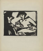 Ernst Ewerbeck. Untitled (Two Men in the Café) (plate, number 3) from the periodical Der schwarze Turm, vol. 1, no. 5 (Sept 1919). 1919