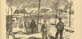 Rudolf Grossmann. Berlin Suburb (Berliner Vorort) (headpiece, p. 177) from the periodical Kriegszeit. Künstlerflugblätter, vol. 1, no. 44 (17 June 1915). 1915