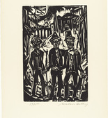 Walter Helbig. Three Men Strolling (Spaziergänger) from 16 Woodcuts (16 Holzschnitte). 1925, published 1926