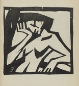 Ernst Ewerbeck. Untitled (Tired Female Nude) (plate, number 5) from the periodical Der schwarze Turm, vol. 1, no. 5 (Sept 1919). 1919