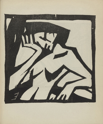 Ernst Ewerbeck. Untitled (Tired Female Nude) (plate, number 5) from the periodical Der schwarze Turm, vol. 1, no. 5 (Sept 1919). 1919