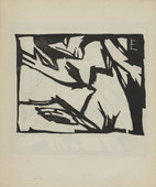 Ernst Ewerbeck. Untitled (Female Nude Looking at Herself) (plate, number 6) from the periodical Der schwarze Turm, vol. 1, no. 5 (Sept 1919). 1919