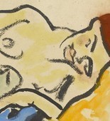 Max Pechstein. Reclining Nude with Cat. (1909)