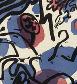 Vasily Kandinsky. Three Riders in Red, Blue and Black (Drei Reiter in rot, blau und schwarz) (plate, folio 20) from Klänge (Sounds). (1913)