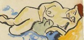 Max Pechstein. Reclining Nude with Cat. (1909)