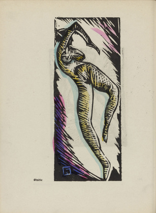 Walter O. Grimm. Study (Studie) (plate, number 4) from the periodical Der schwarze Turm, vol. 1, no. 1 (Feb 1919). 1919