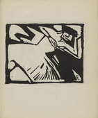 Ernst Ewerbeck. Untitled (Female Nude Reclining) (plate, number 7) from the periodical Der schwarze Turm, vol. 1, no. 5 (Sept 1919). 1919