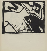 Ernst Ewerbeck. Untitled (Female Nude Reclining) (plate, number 7) from the periodical Der schwarze Turm, vol. 1, no. 5 (Sept 1919). 1919