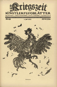 August Gaul. Chantecler (in-text plate, p. 183) from the periodical Kriegszeit. Künstlerflugblätter, vol. 1, no. 46 (1 July 1915). 1915